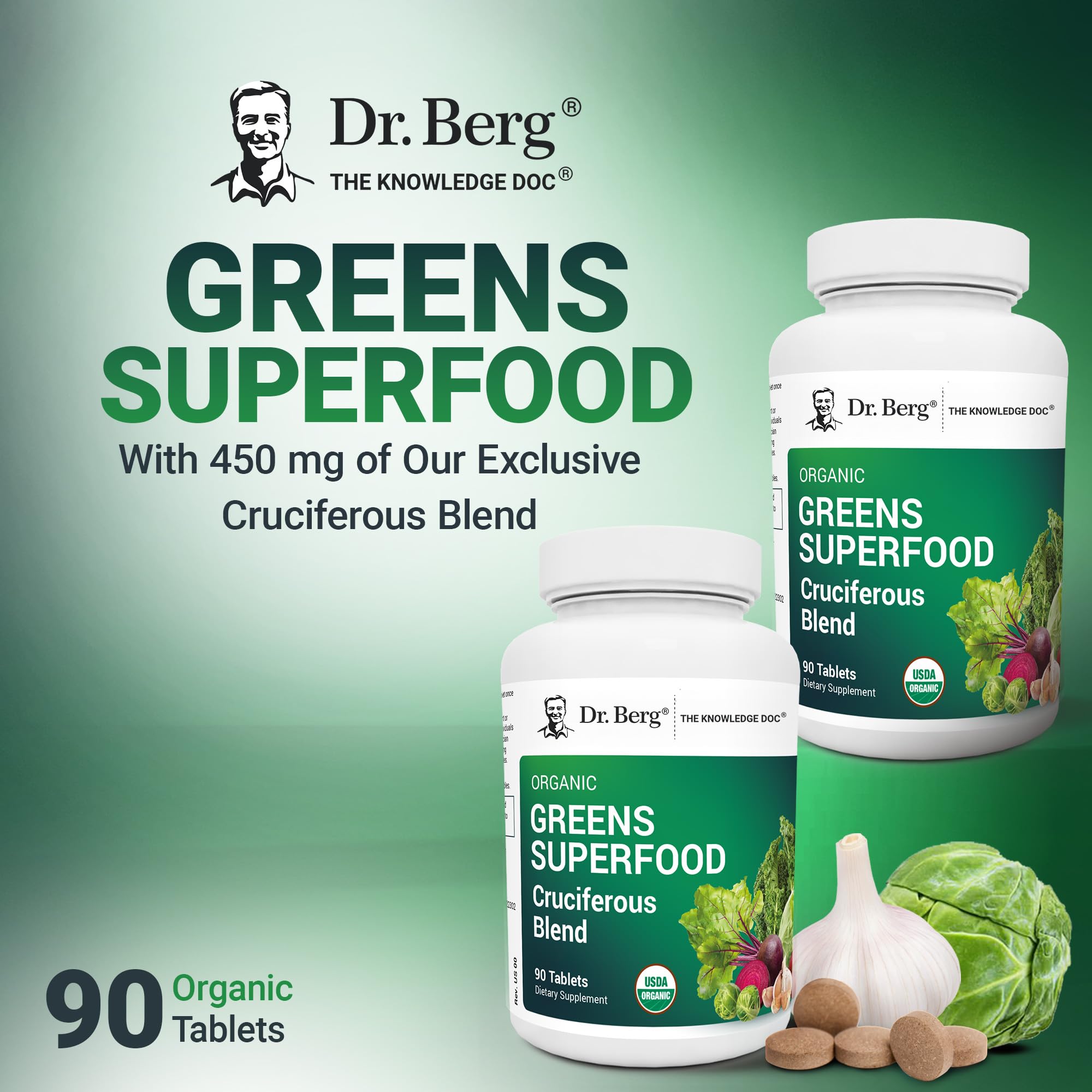 Dr. Berg Nutritionals etiqueta con lista de ingredientes orgánicos clara