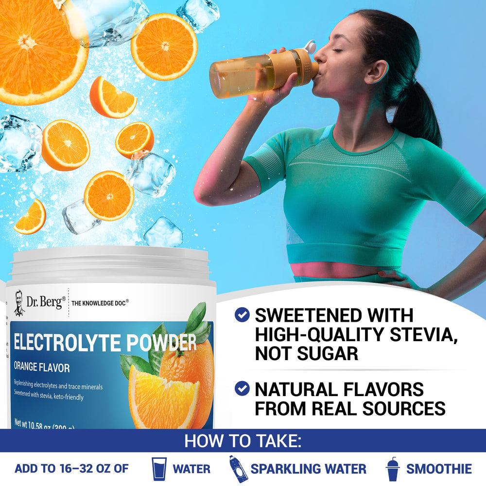 Dr. Berg etiqueta nutricional detallada mostrando electrolitos clave
