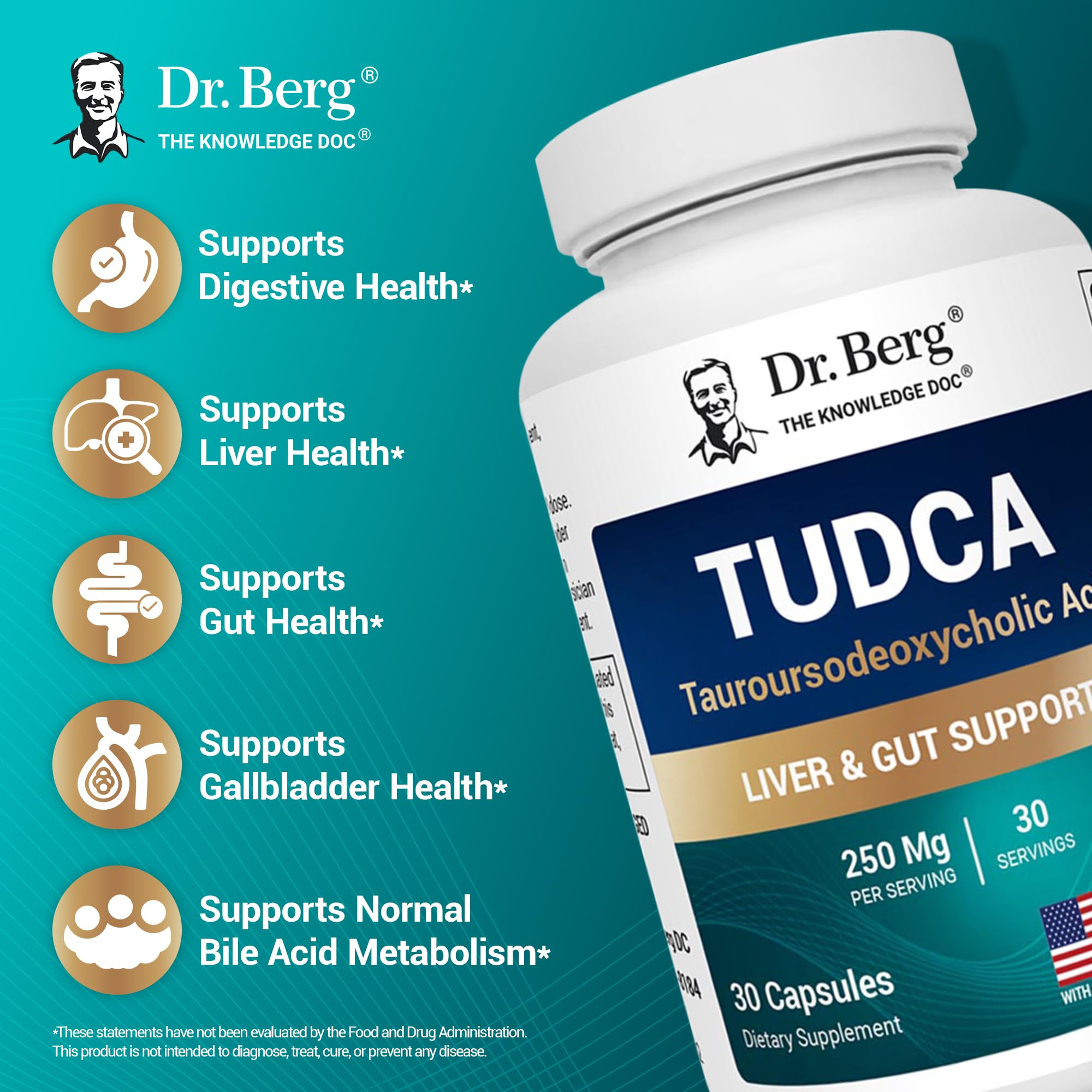 Dr. Berg TUDCA foco en ingrediente activo y alta potencia