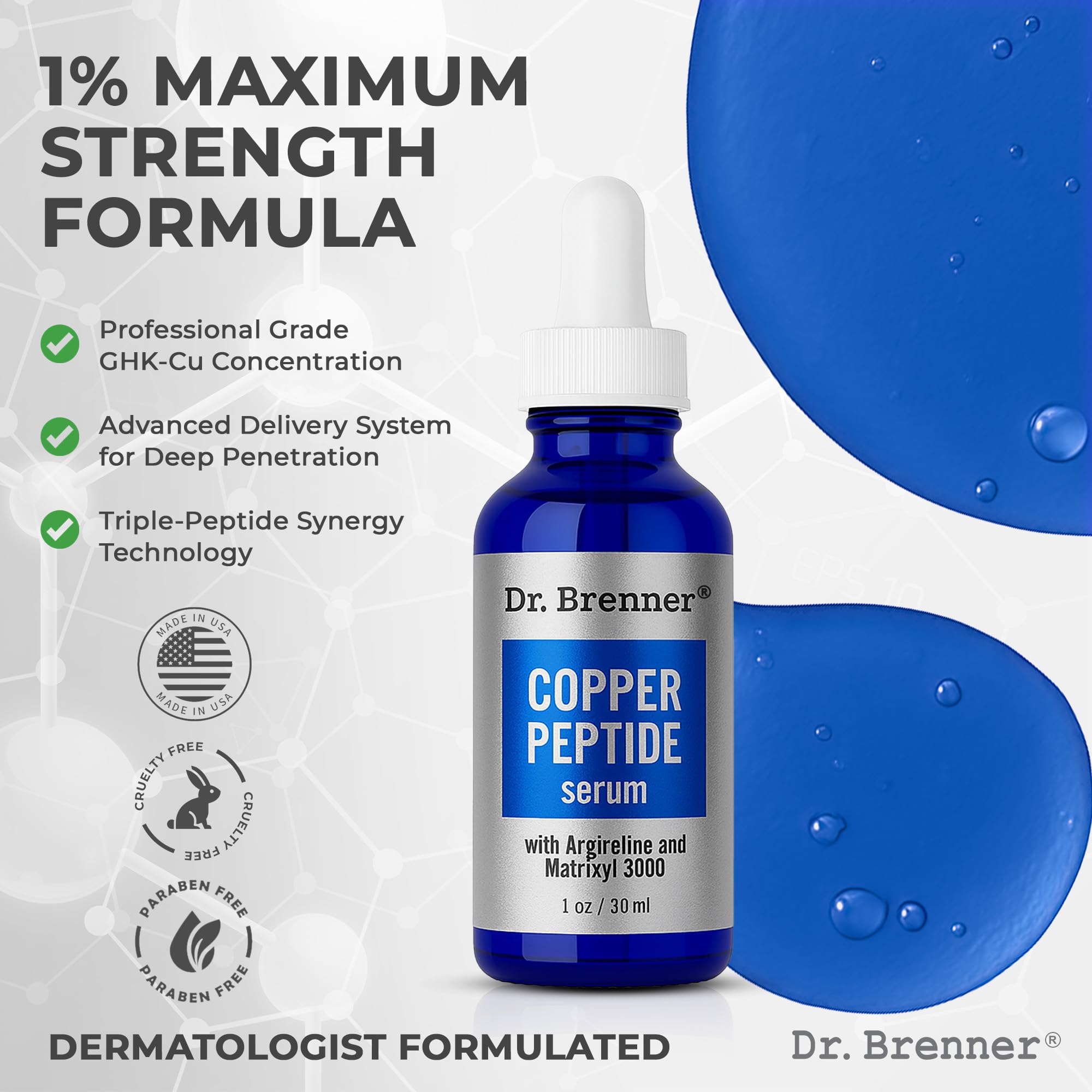 dr. brenner small serum amount on hand demonstrating concentrated dosage benefit
