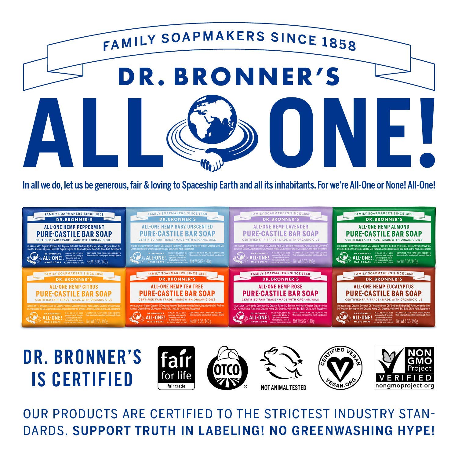 Dr. Bronner's barra en ambiente de baño transmite rutina relajante
