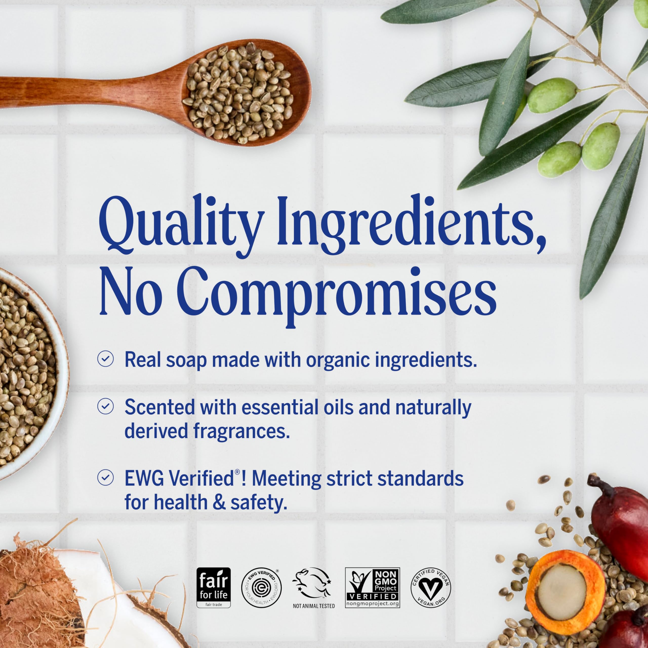 Dr. Bronner's bar texture detail highlighting fine grain and long-lasting density