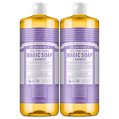 Dr. Bronner's front packaging showing two 32 oz bottles and lavender benefit