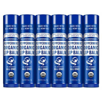 Dr. Bronner's pack frontal mostrando seis sticks y protección inmediata