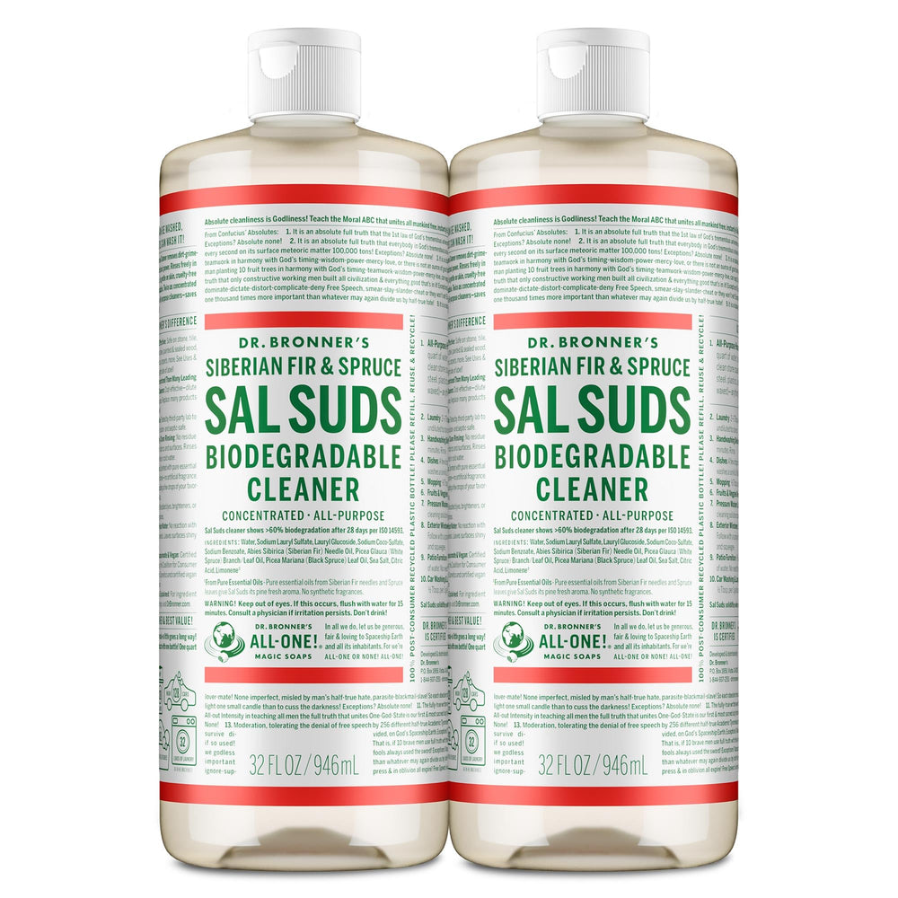 Dr. Bronner's Sal Suds front packaging showing scent and size benefit
