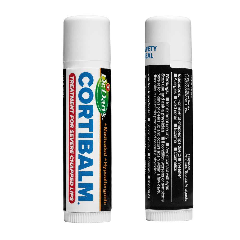 Dr. Dan's Cortibalm en escena invernal mostrando protección contra clima frío