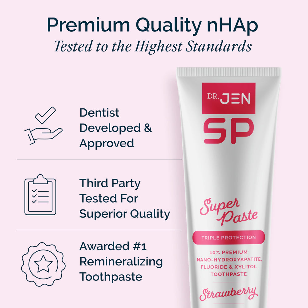 Dr Jen paste on toothbrush ready to brush for a polished feel