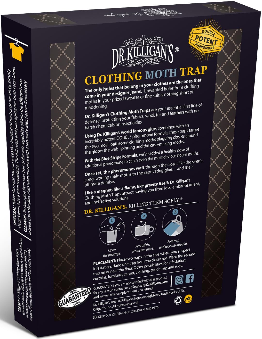 Dr. Killigan's trampa cercana a prendas de lana y cachemira, protección de textiles finos