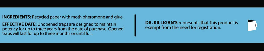 Dr. Killigan's trampa mostrando polilla adherida y control efectivo de infestaciones