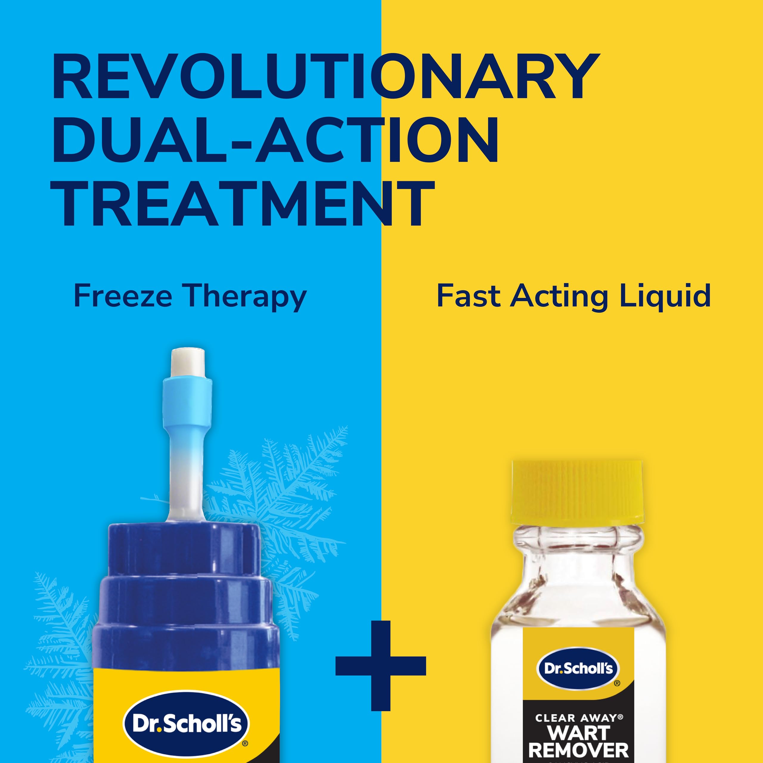 Dr. Scholl's applicator tip touching wart to show targeted freezing benefit