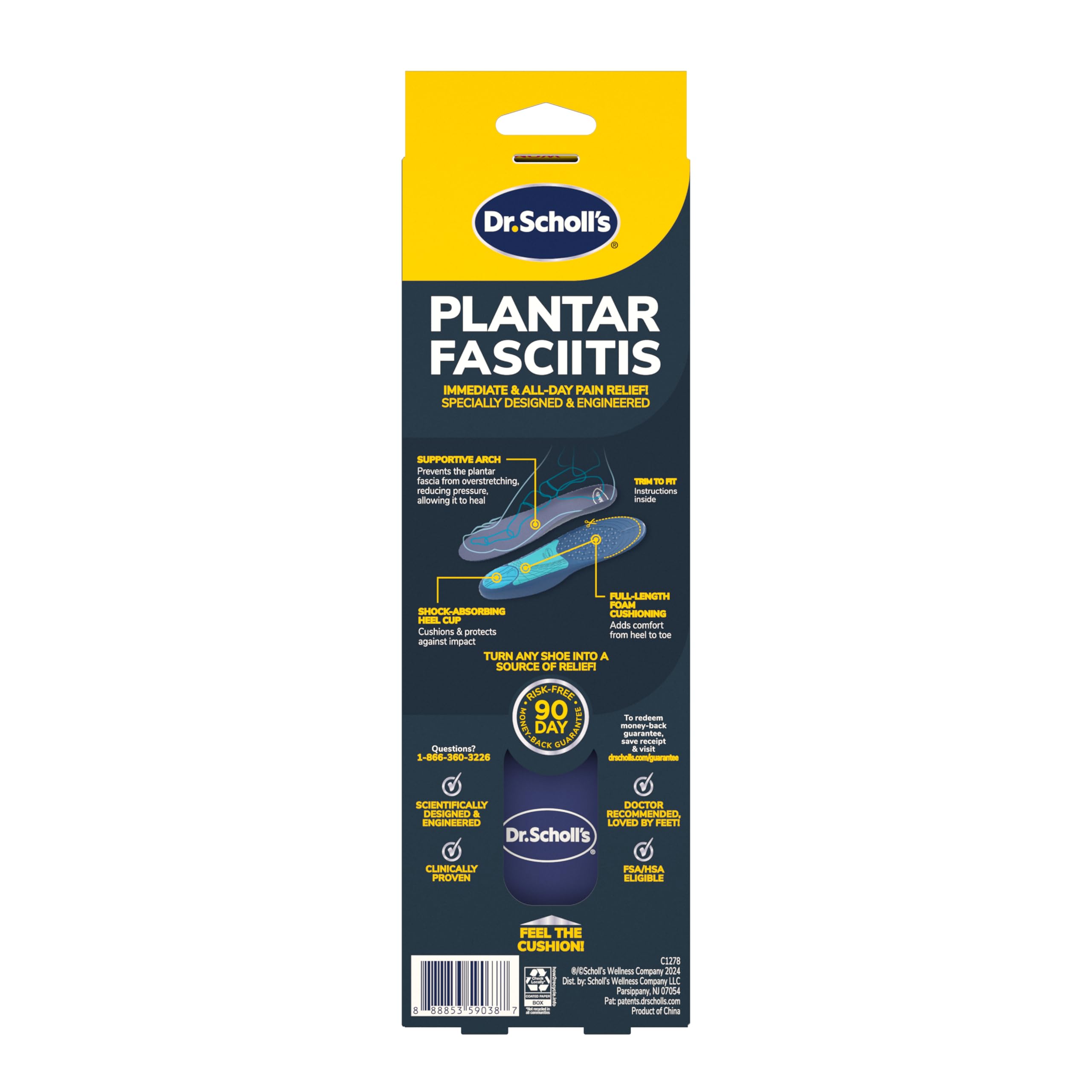 Dr. Scholl’s interior de caja con plantillas listas para usar