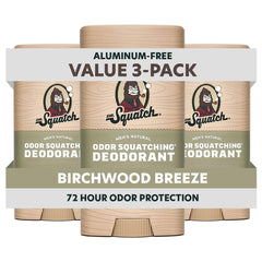 Dr. Squatch front packaging showing Birchwood Breeze and natural benefits