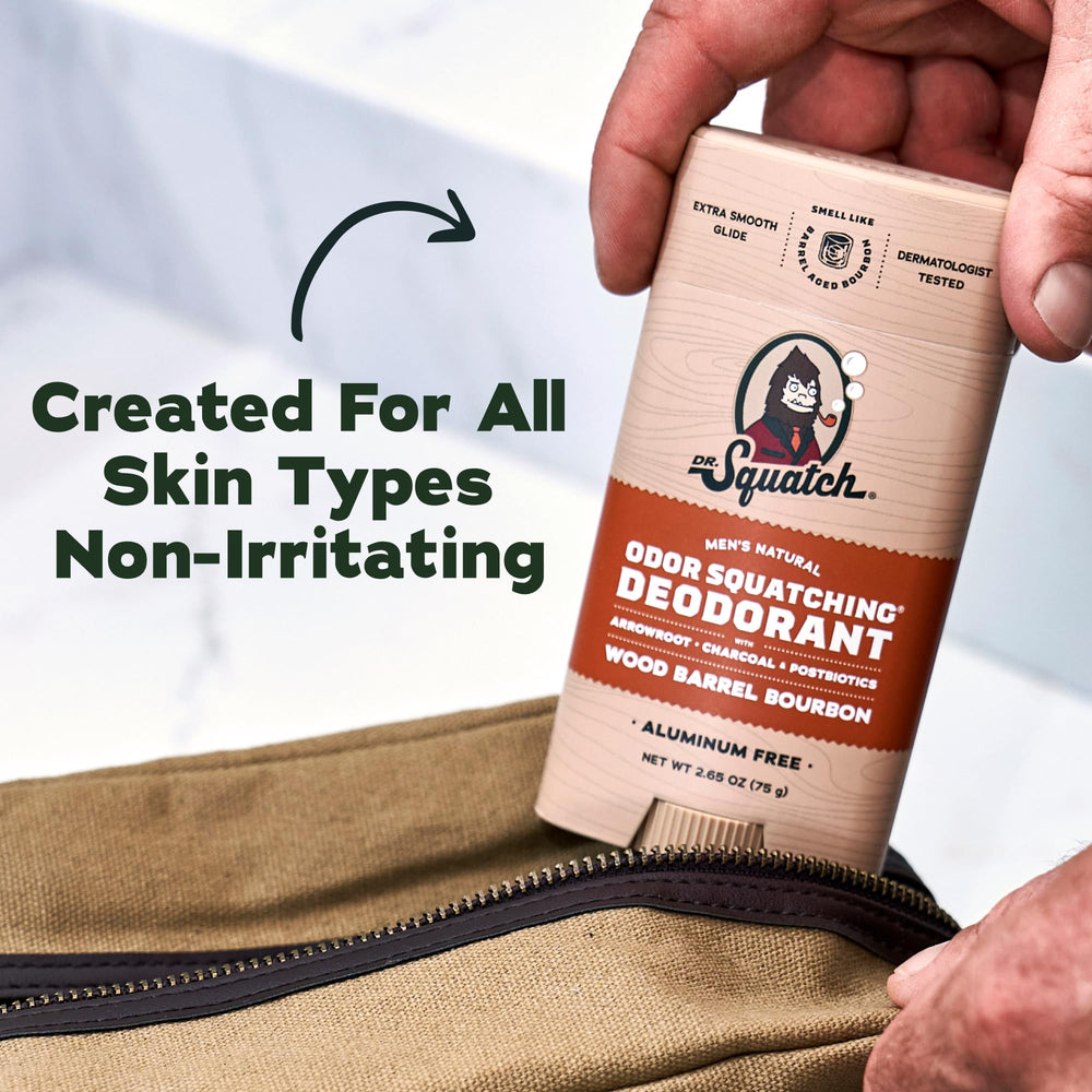 Dr. Squatch etiqueta con ingredientes destacando ingredientes naturales