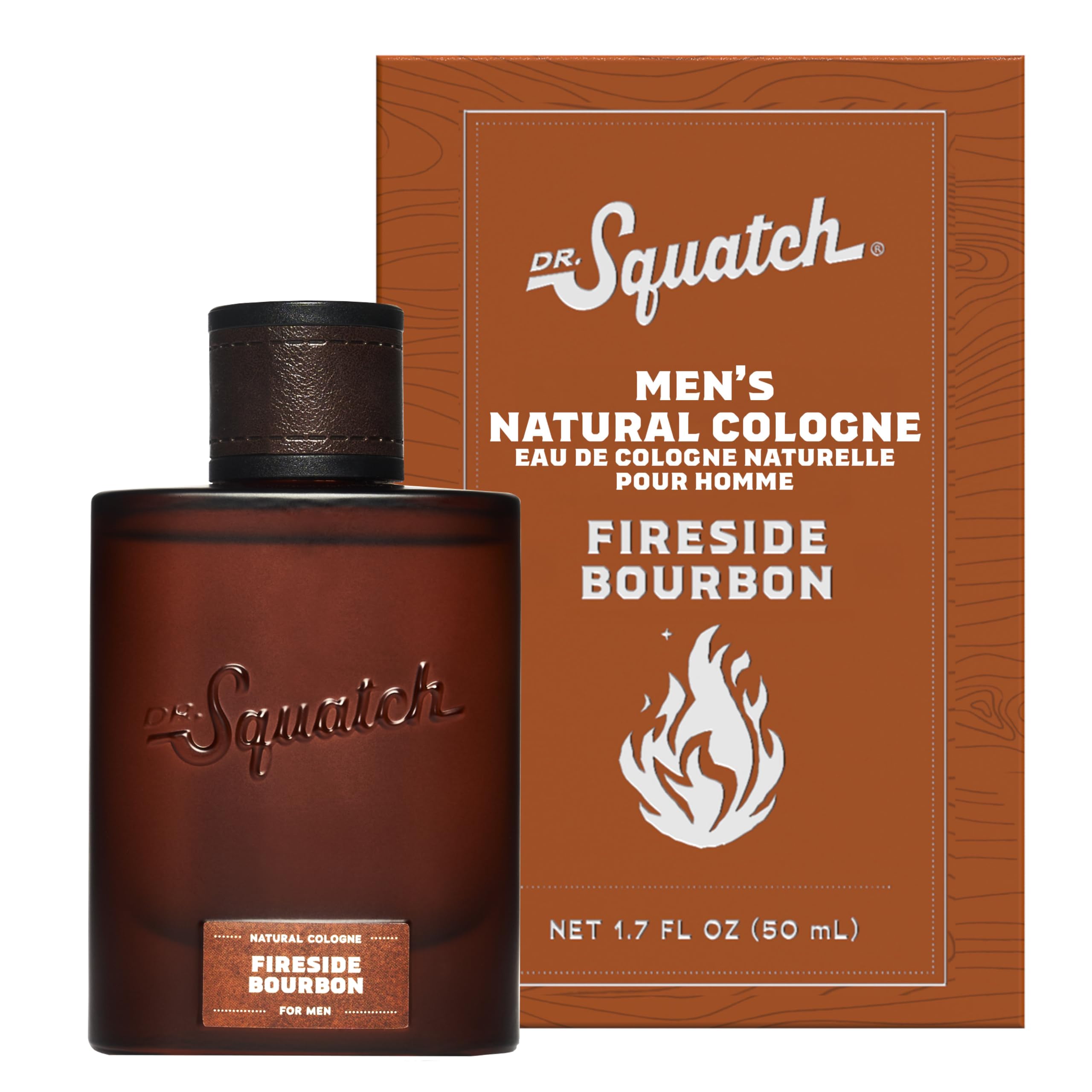 Dr. Squatch frasco frontal mostrando diseño y tamaño portátil, transmite confianza