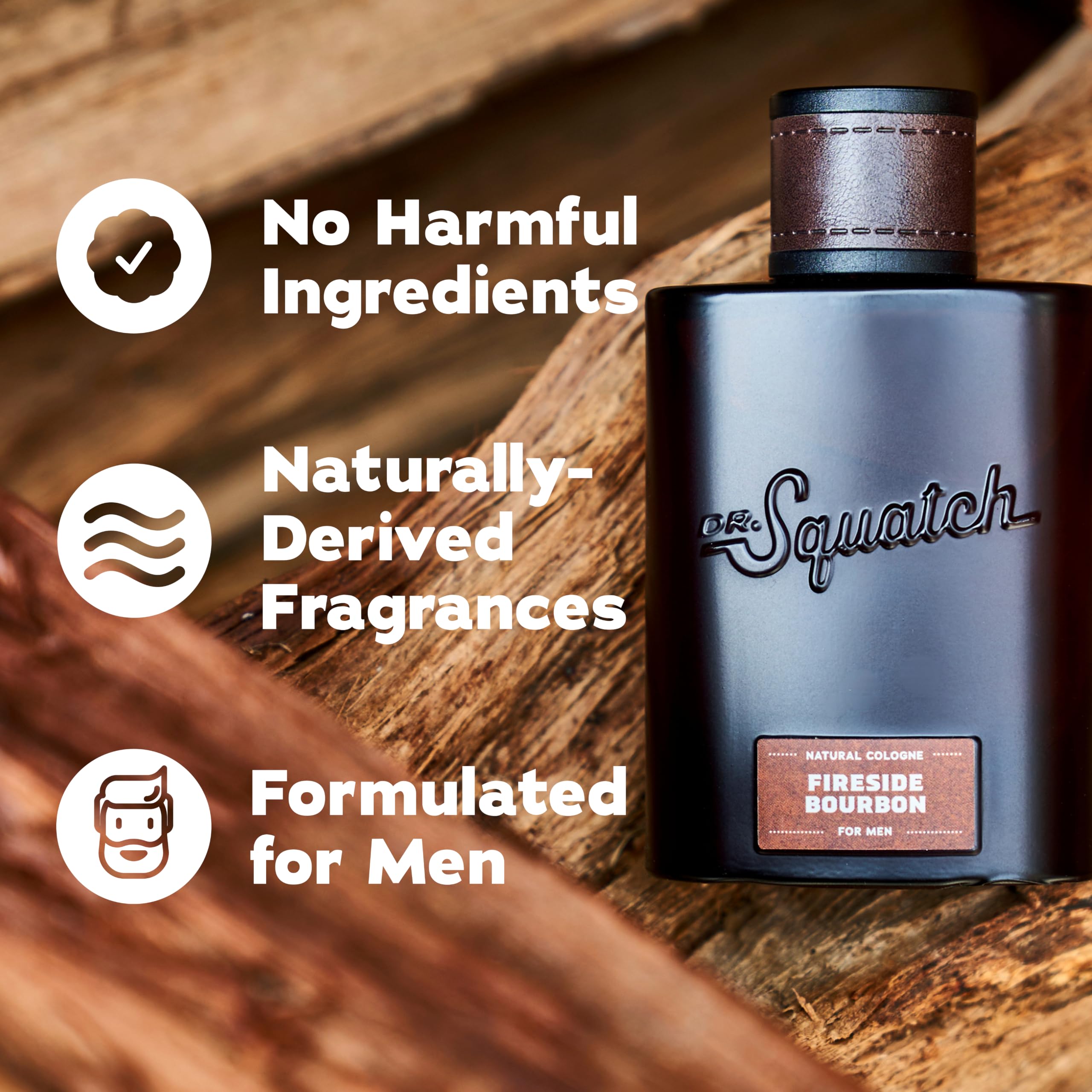 Dr. Squatch notas aromáticas en primer plano que explican la sensación cálida