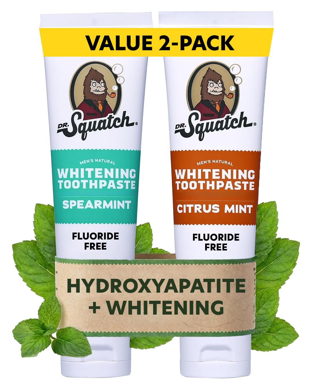 Dr. Squatch presentación frontal del kit día y noche con sabores Citrus Mint y Spearmint mostrando frescura