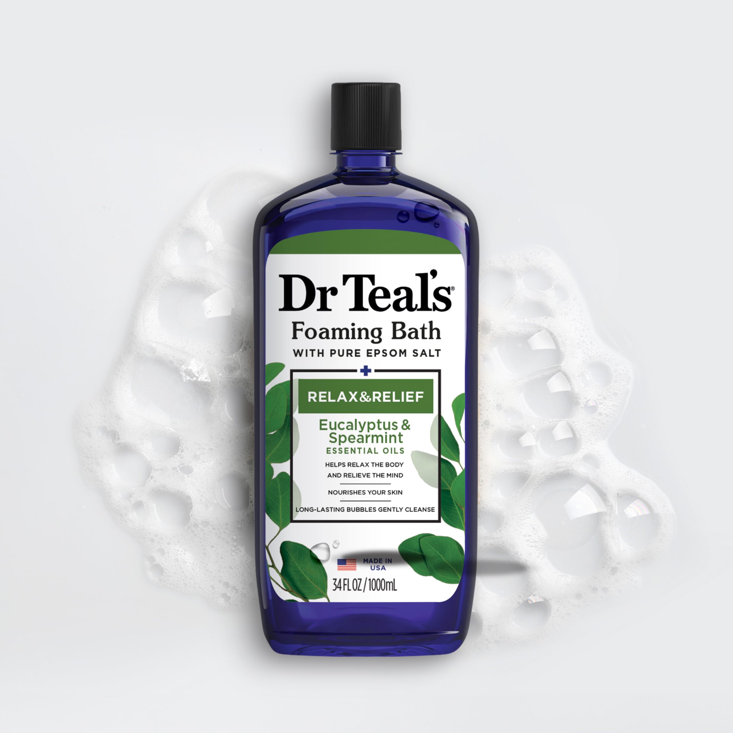 Dr Teal's ambiente de baño con velas que transmite autocuidado relajante