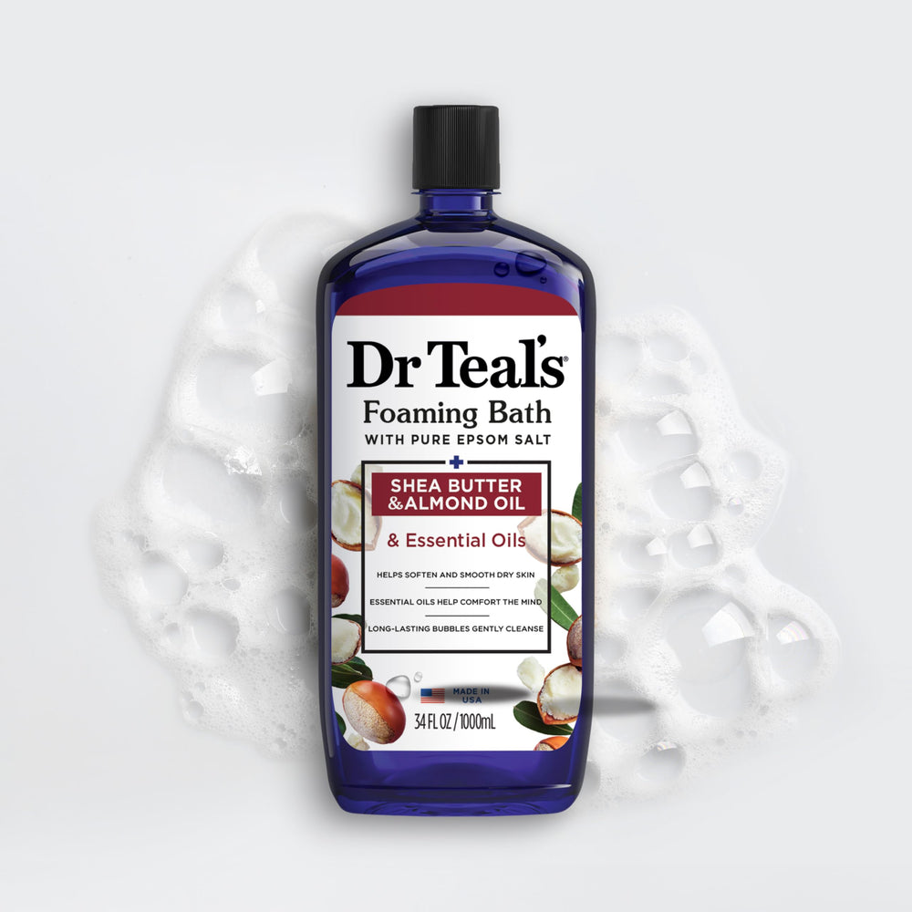 Dr Teal's pack de cuatro botellas apiladas listo para almacenamiento