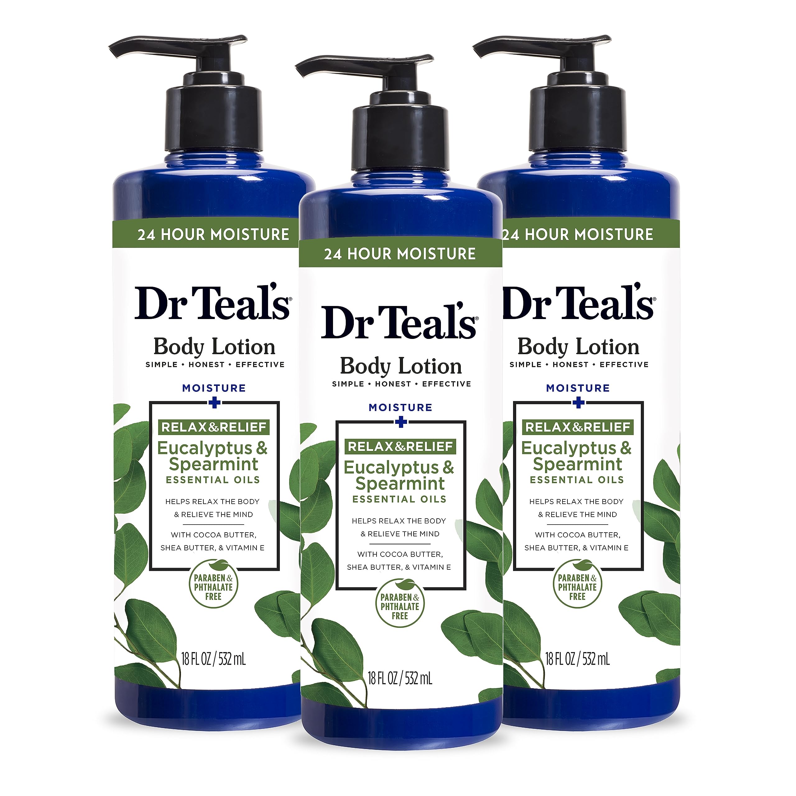 Dr Teal's frente del envase mostrando volumen y etiqueta clara