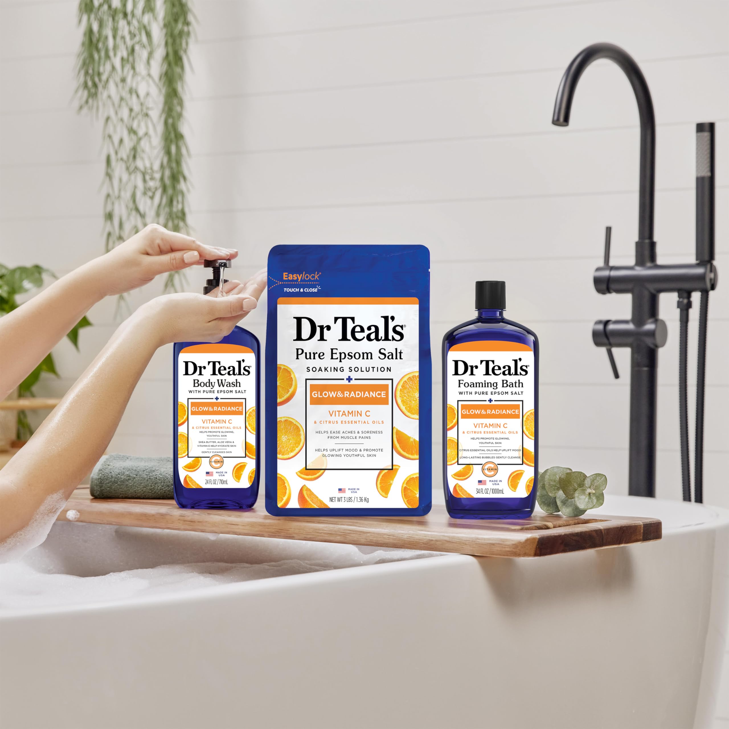 Dr Teal's mezcla de gel con sal Epsom preparada como exfoliante corporal casero