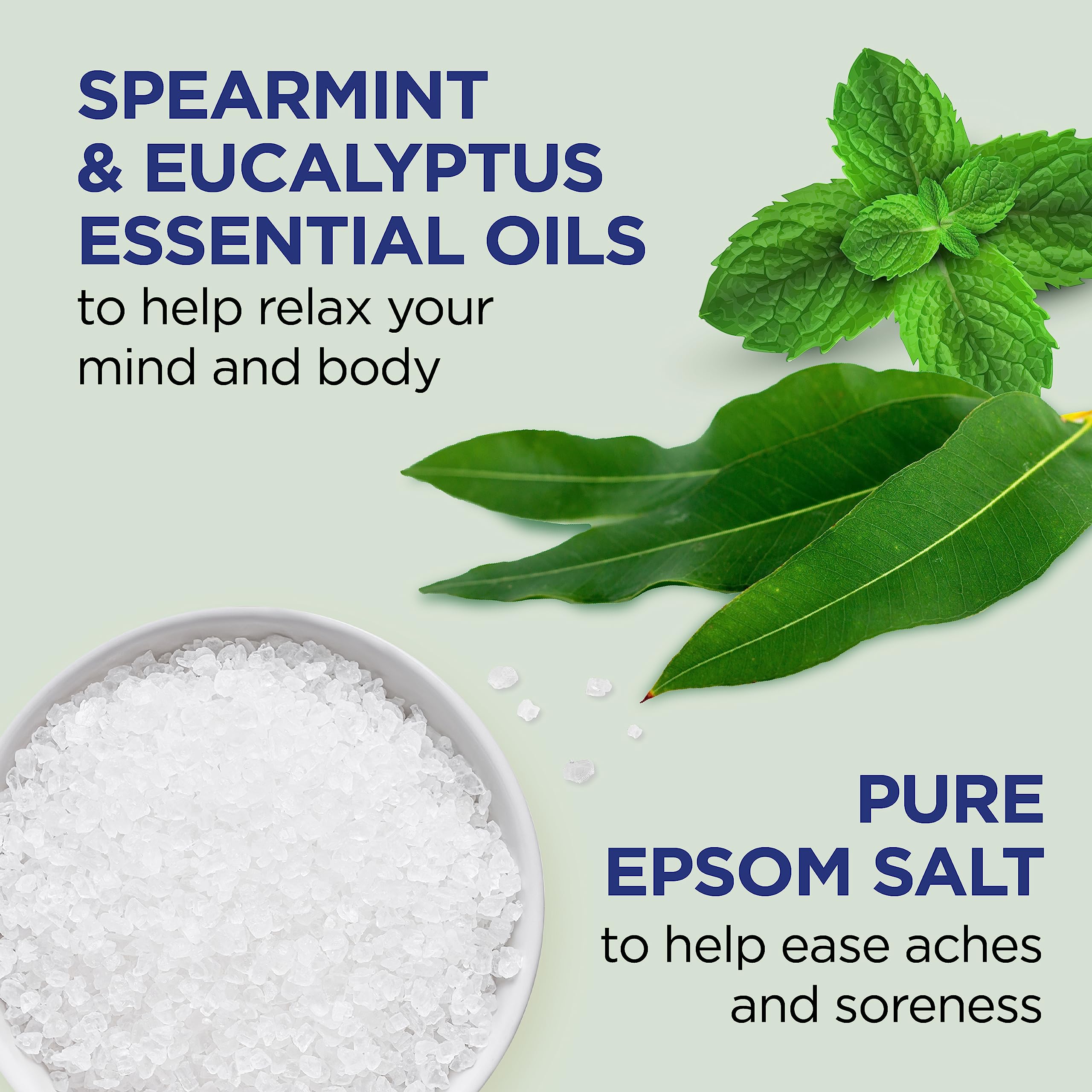Dr Teal's espuma cremosa sobre mano que demuestra limpieza suave
