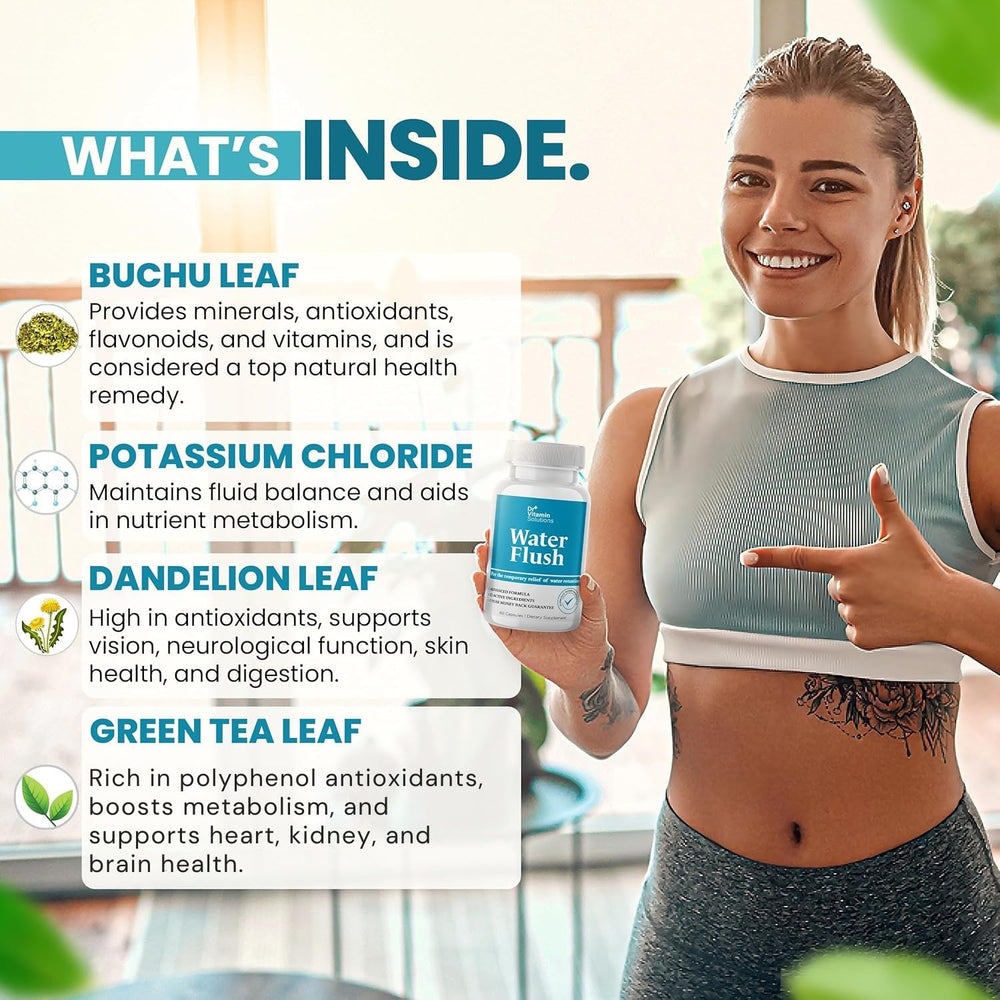 DR VITAMIN SOLUTIONS ingredientes naturales como té verde y arándano para drenaje