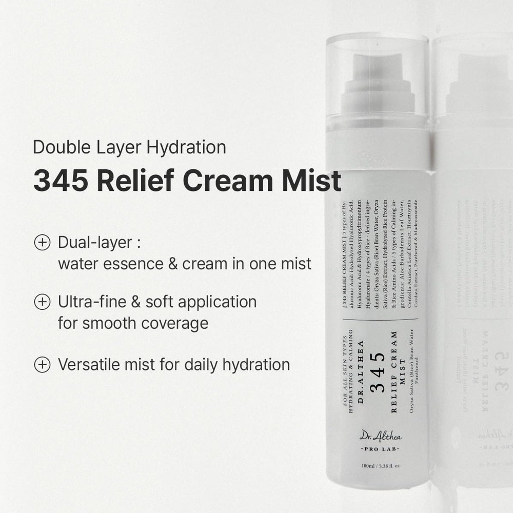 Dr.Althea crema y mist lado a lado para comparar tamaño y uso