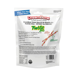 DreamBone close-up of a twist stick emphasizing real chicken flavor