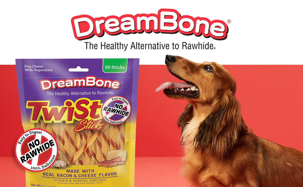 DreamBone Twist Stick en mano para comparar tamaño y porción