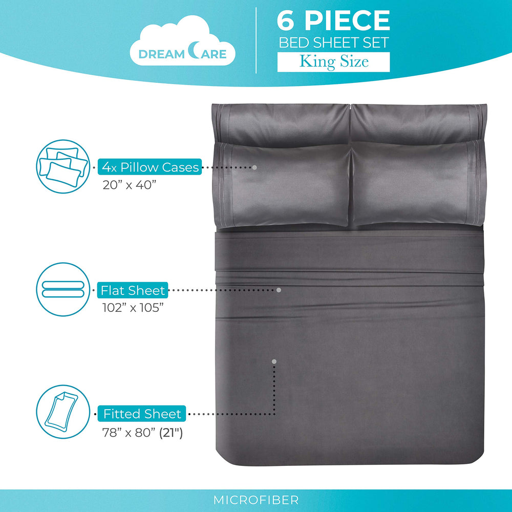 DREAMCARE juego colocado en cama King Size mostrando caída y estilo