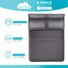 DREAMCARE juego colocado en cama King Size mostrando caída y estilo