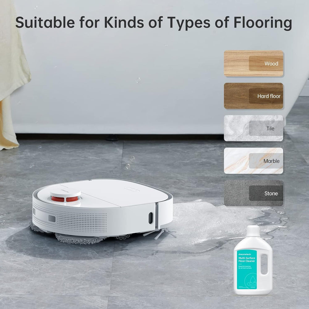 dreame robot fregando suelos con solución para limpieza eficiente