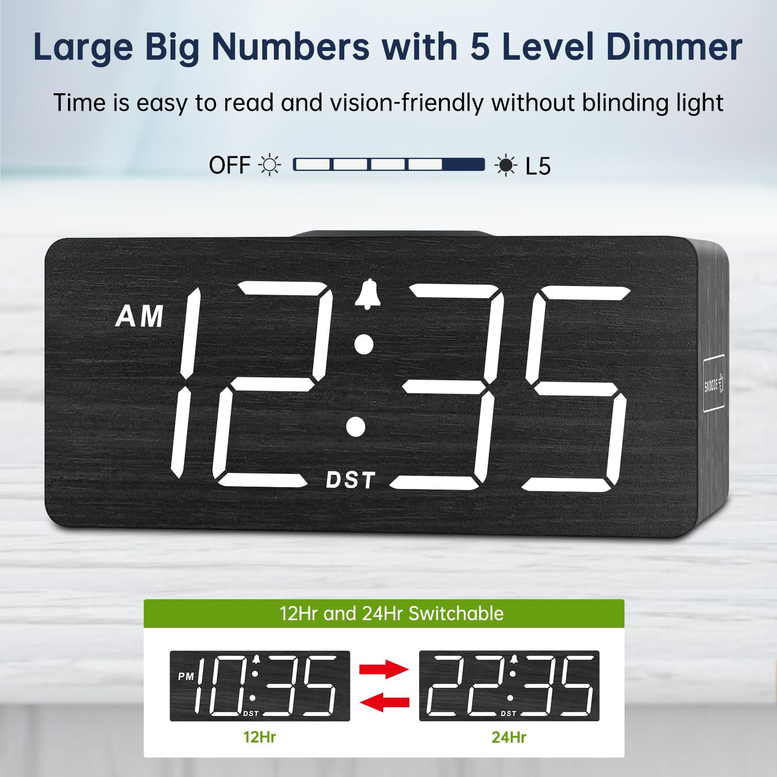 DreamSky botón snooze en la parte superior fácil acceso para posponer alarma