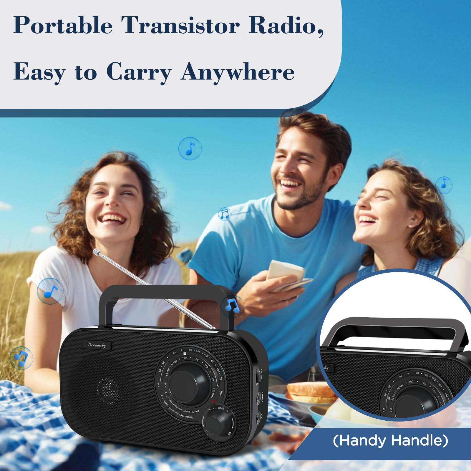 DreamSky comparación de tamaño en mano que muestra portátilidad y transporte cómodo