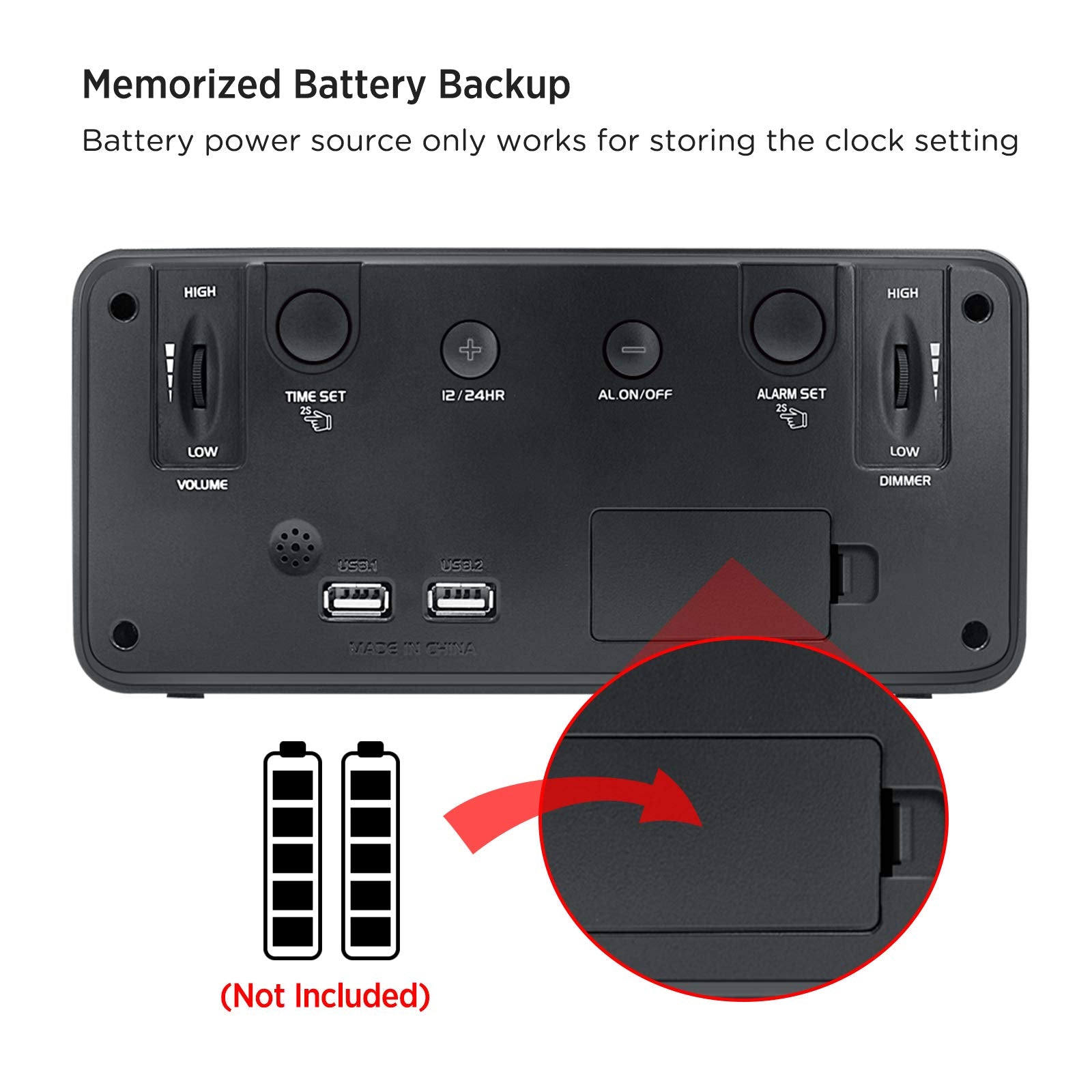 DreamSky USB port side view with phone charging demonstrating bedside charging convenience benefit