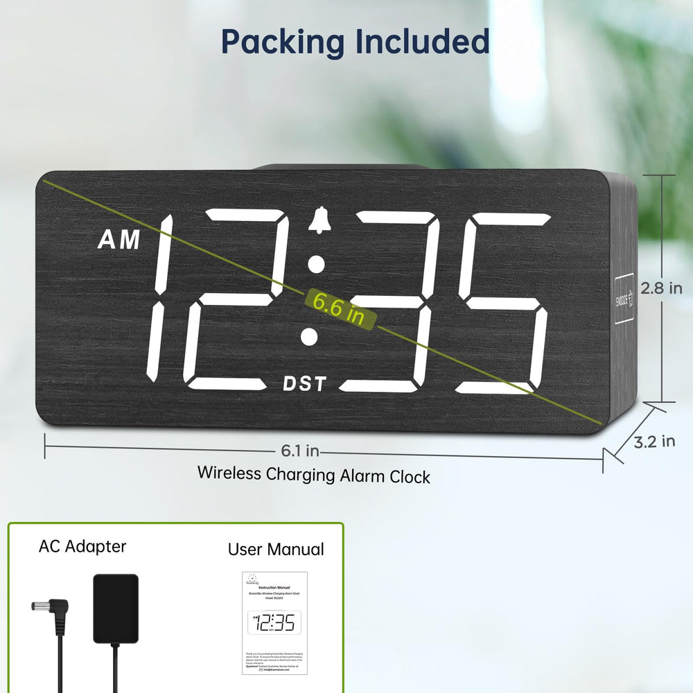 DreamSky reloj en dormitorio moderno mostrando integración con decoración