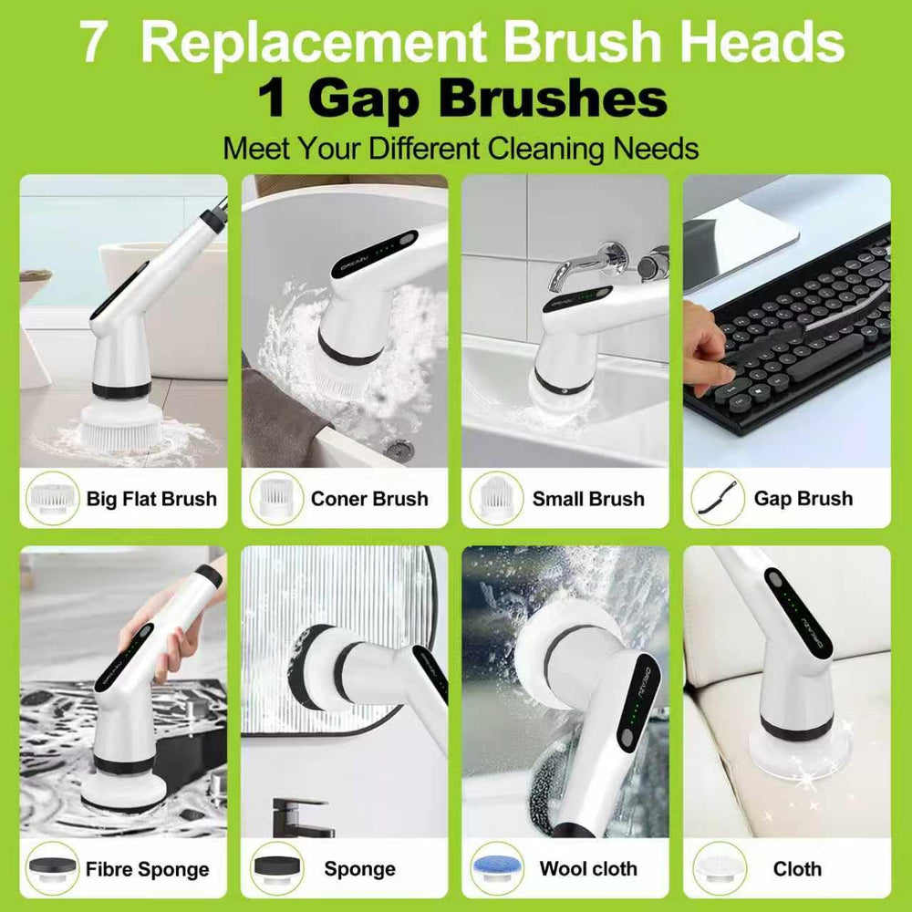 dreazu uso del spin scrubber en ducha, limpieza sin esfuerzo