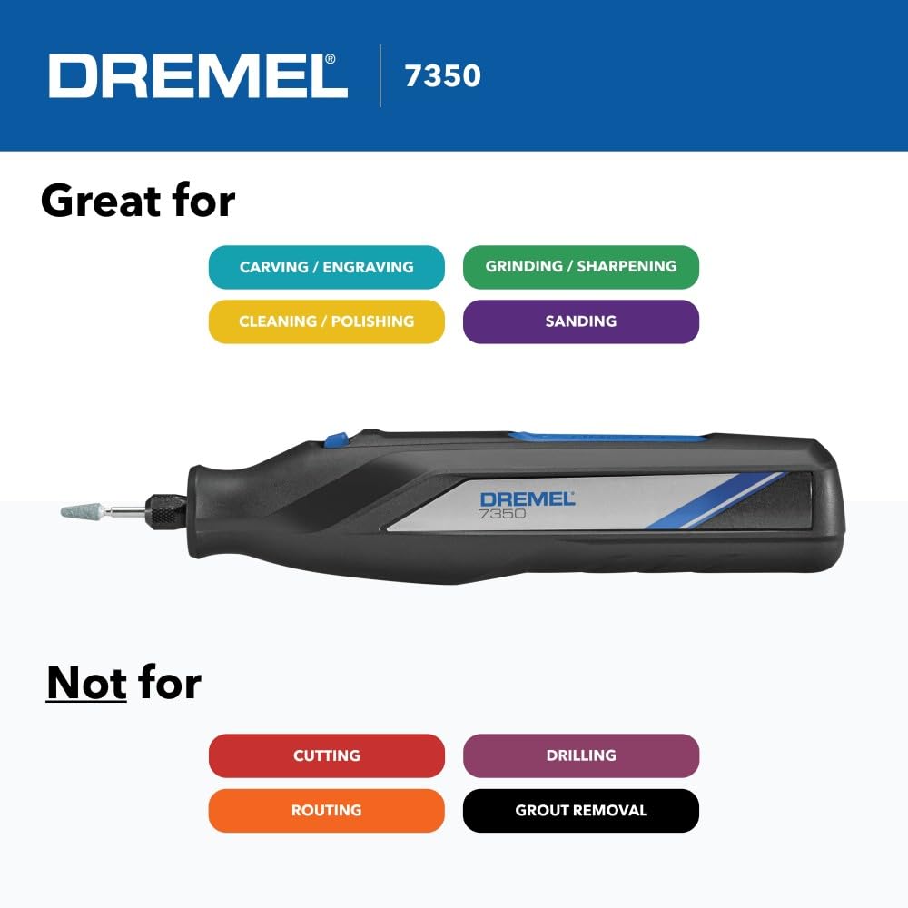 Dremel 7350 en mano para comparar tamaño y facilitar trabajos pequeños