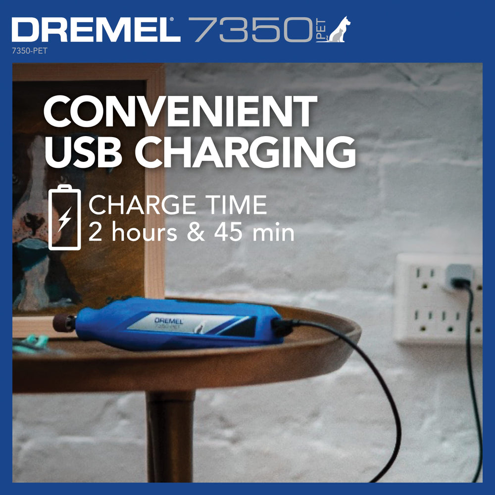 Dremel 7350-PET contenido del kit con bandas, tambor y cable incluidos