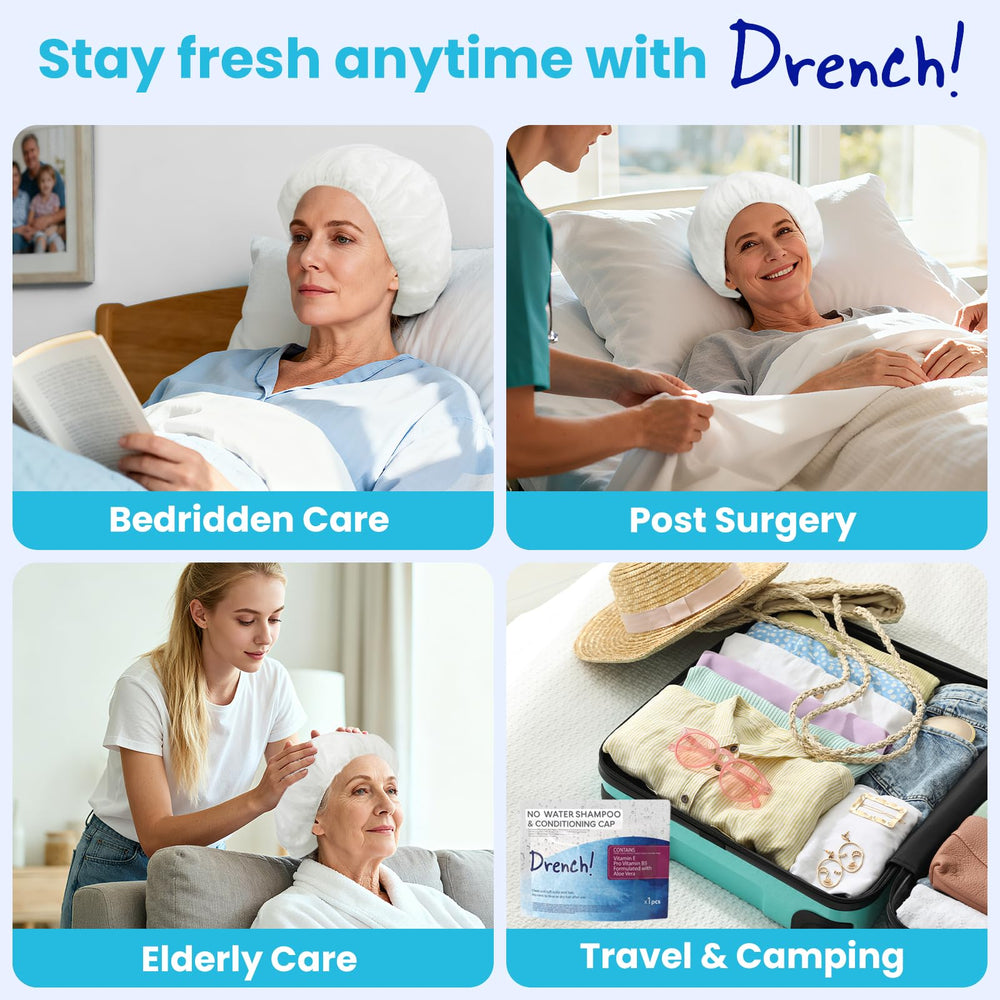 Drench! Medical cabello limpio y manejable tras usar el gorro sin enjuague