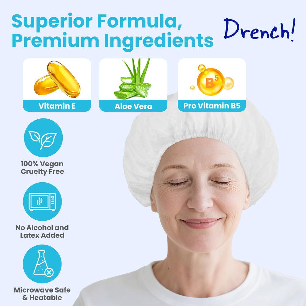 Drench! Medical gorro en uso por un cuidador, facilita higiene sin baño