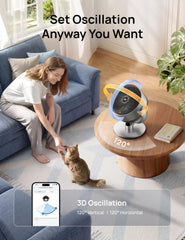 DREO remote control beside fan showing easy hands‑free adjustments