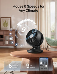 DREO fan in bedroom lifestyle scene demonstrating quiet night operation benefit