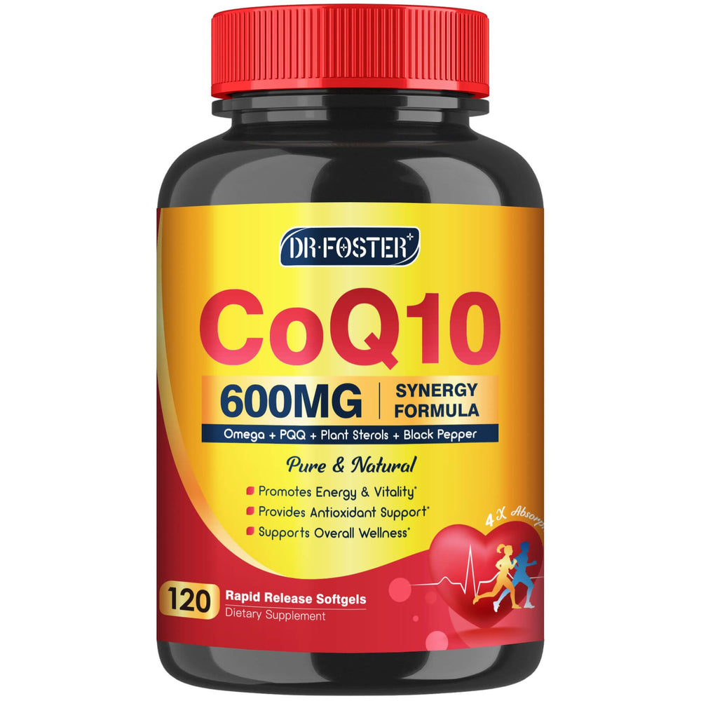 DRFOSTER frasco delante mostrando 120 softgels y beneficio concentración
