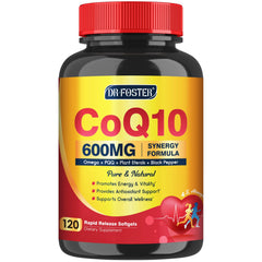 DRFOSTER frasco delante mostrando 120 softgels y beneficio concentración