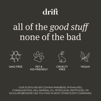 Empaque Drift con las tres variedades visibles, muestra selección y claridad de aromas