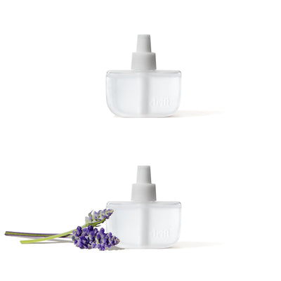 drift front packaging showing two Wild Lavender refills and branding benefit: clear identification