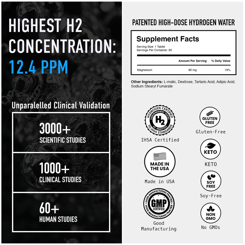 Drink HRW tablet close-up displaying texture and easy dissolution benefit