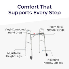 Drive Medical detail of 5-inch front wheel ensuring smooth rolling across floors