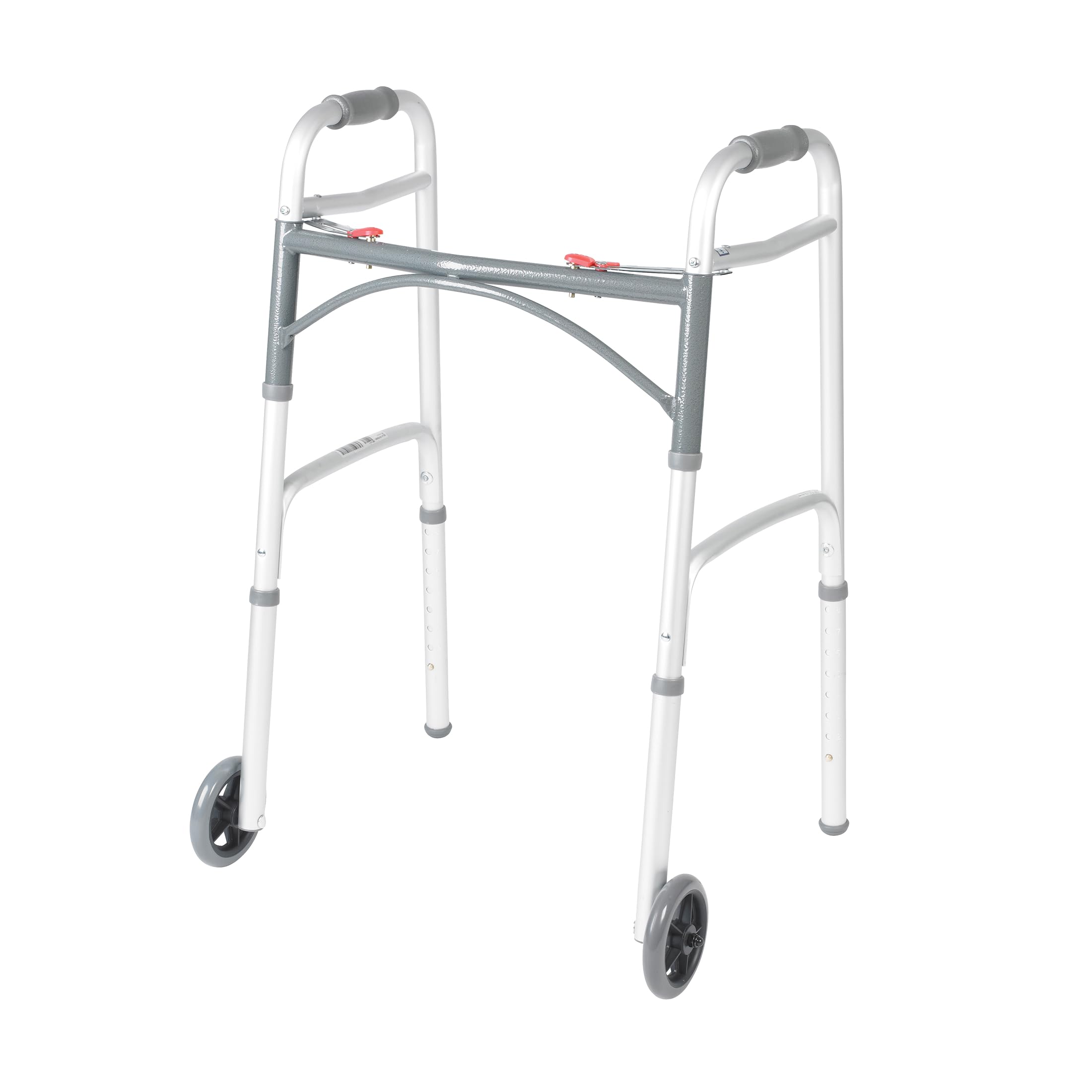 Drive Medical front view of walker showing stable frame and wheels for confident mobility